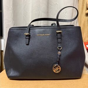 Michael Kors Black Tote with Gold Accents